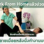 WFH ยืดกล้ามเนื้อหลังนั่งทำงานบนเตียง